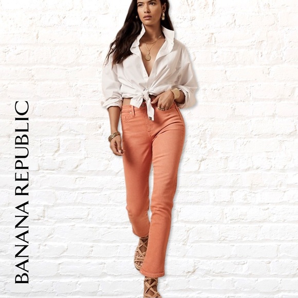 Banana Republic High-Rise Slim Jeans Size 28 Short Rose Quartz Terracotta - Picture 12 of 12